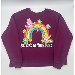Juniors CARE BEARS XXL Maroon Rainbow Graphic Sweatshirt
